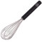 Starchef Stainless Steel Whisk Egg Beater Silicone Anti-Slip Handle Soft Grip（10.5Inch/Black）