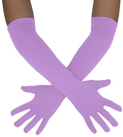 Sheface Lange Handschuhe für Herren und Damen, 45,7 cm, Spandex, dehnbar, Bankett, Party, Hochzeit, Kostüm, Helles Violett, Einheitsgröße
