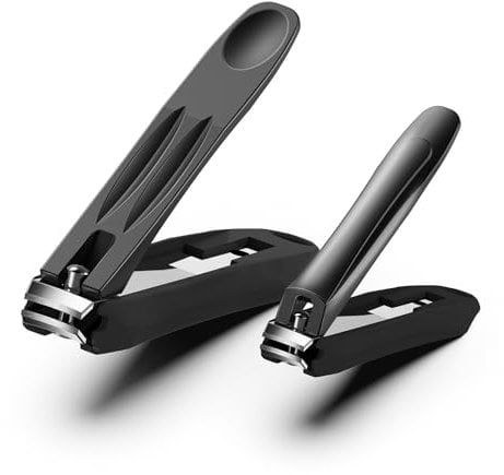 FVION Coupe Ongles, Coupe Ongle avec Récipient de Collecte, Coupe Ongle Pied avec Récupérateur Pédicure pour les Ongles Durs et épais des Orteils, Nail Clipper with Catcher
