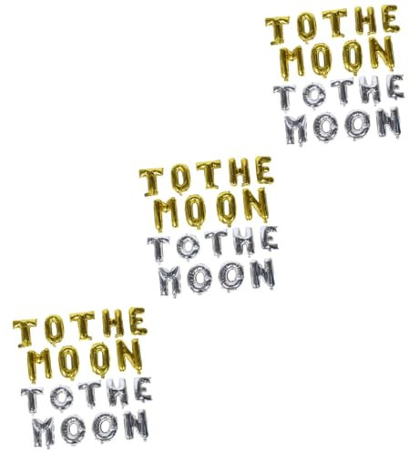 Gadpiparty 6 Sätze Weltraum-party-dekorationen Party Folienballons Ballon-hintergrund Kinderparty-ballon Buchstabenballon Aluminium Hängend Raumfahrer-ballon Mond Film Baby Aluminiumfolie