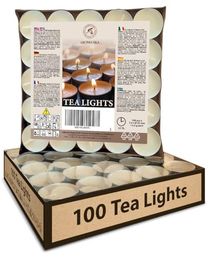 Bougies Chauffe-plat - Lot de 100 - Sans Parfum - Cadeau bougie - Lumière Chaude Naturelle - Détente - Flamme délicate - Décoration - Idée Anniversaire - Mariage - Fête