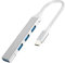 USB C Hub 4-Port Adapter for MacBook Pro/Air 2023/2022, iMac, iPad, PC | Compact Aluminum Multi-Port Dongle with USB 3.0/2.0, Plug & Play | Sleek Silver Design