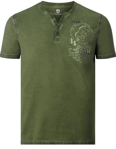 Jan Vanderstorm Herren T-Shirt Godbert | | kurzarm, mit Serafino-Ausschnitt | reine Baumwolle | große Größen L-7XL