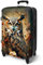 NoBoringSuitcases.com® Koffer Mittelgroß 67x43x25 cm Hartschalenkoffer L Trolley Rollkoffer 4 Rollen Leicht Hartschale Mittel Groß Eule - Blumen - Orange