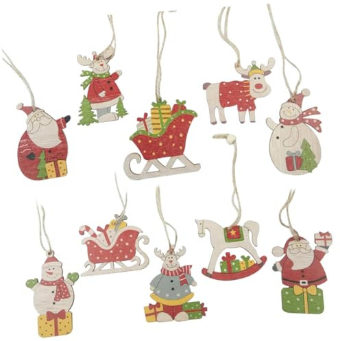 PRETYZOOM 5St Christbaumschmuck weihnachtsbaumdeko Tannenbaum Dekoration Weihnachtsbaum-Tag weihnachtsgeschenkanhänger Baum Anhänger malen Handwerk für Weihnachten hölzern schmücken Ornament