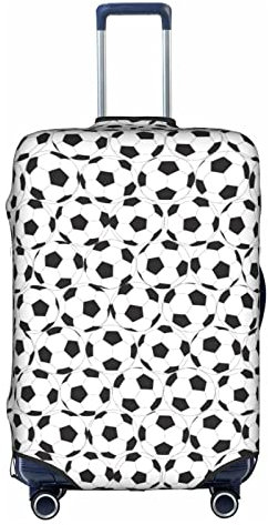 Kyliele Reisekoffer, staubdicht, mit Fußball-Muster, Gepäckschutz, Gepäck, Koffer, Zubehör, Urlaub, Schwarz und Weiß, weiß, xl