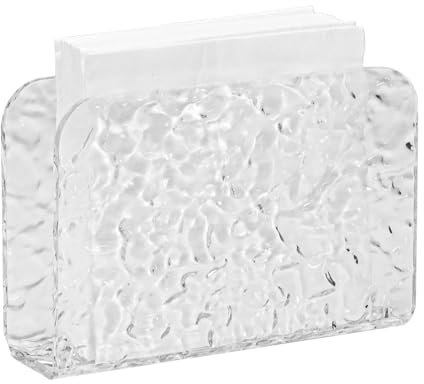 LELE LIFE Acryl-Serviettenhalter für Tisch, kristallklarer Cocktail-Serviettenhalter für Küche, Abendessen, Weihnachten, moderner Serviettenspender mit Steinmuster