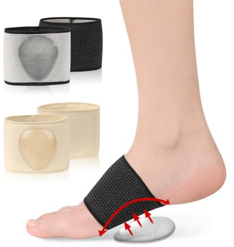 Fußbandage Mittelfuß, 2 Paar Fussbandage Mittelfuss sofortige Schmerzlinderung bei Plattfuss, Spreizfuss, Fersensporn, Plantar Fasciitis Fubandage Mittelfu mit Fussgewlbe Untersttzung