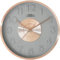 PRIM Sensation Leuchtende Design Kunstoff Wanduhr, Rose Gold/Grau, Licht- und Geräusch-Sensor, Quarz-Uhrwerk Sweep, Modern, Light Clock, Wand-Dekoration für jeden Raum Wohnzimmer, Küche, Büro
