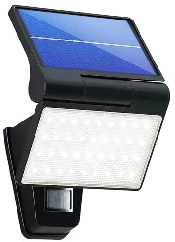 Lumiled Solarlampe für Außen mit Bewegungsmelder 2 Modi Solar Wandleuchte Aussen IP44 wasserdicht Solarlicht Solarleuchte für Garten Wandlampe Außenleuchte 6500K K Kaltweiß 1500mAh
