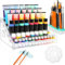WOGXN 6-Schicht Acrylfarbe Organizer - Farbaufbewahrungsregal, Acryl-Farbregal, Farbflaschenhalter mit Pinselständer und Tablett, Acryl-Malständer, Bastelfarben-Organisationsregal für Ölfarbenröhren