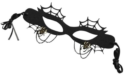 Halloween Maske 1 Stück Spinnennetz-Maske, elegante Maske, halbe Gesichtsmaske, Party-Verkleidungsmaske, Festival-Party-Maske, kreative Filzmaske, Performance-Dekor-Requisite, Bühnen-Performance-Requi