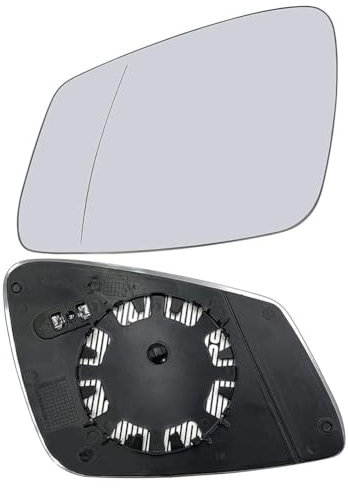 Beheizbar Spiegelglas Ersatz für BMW F01 F07 F10 F11 F20 F21 F22 F30 F31 F32 F34 F36 i3, Außenspiegel Glas Asphärisch mit Trägerplatte, Umkehrlinse Rückfahrglas Spiegel (Links)