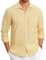 HISDERN Camicie in Lino Uomo Beige Manica Lunga Causal Bottoni vestibilità Regolare Estiva Leggere Camicia Spiaggi Shirts XL