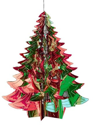 Foil Ceiling Decorations Christmas 2 Tone - 30cm Bell Foil Christmas Decoration (Red/Green)