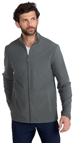Mountain Warehouse Camber Mens Full-Zip Fleece Jacket - Microfleece & Lightweight Sweatshirt, Gents Tops - Best for Winter Camping, Outdoors, Travelling & Hiking Khaki XS