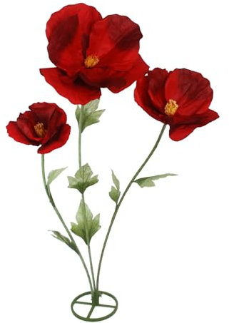 lifemet Roses artificielles géantes – Grande fleur artificielle pour décoration d'intérieur/extérieur, fleurs roses faites à la main pour décoration de mariage, anniversaire, cadeau créatif (rouge