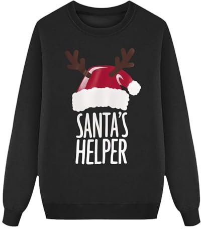 CCOOfhhc Weihnachtspullover Familie Set Kinder Damen Herren Lustig Weihnachtspulli Ugly Sweater Rundhals Plaid Fun Weihnachten Tops Partnerlook Pärchen Weihnachtsoutfit-(Black,4 Jahre)
