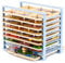 Puzzle Storage Rack Holds 9 Puzzles, Puzzle Organizer for Wooden Peg Puzzle, For Longest Side from 11.2 to 12.2 Inch, Adjustable Slot: 1 Inch and 2 Inch, Material: ABS Plastic, Light Blue