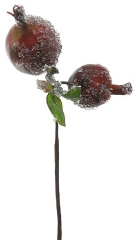 artplants.de Kunststoff Zweig Granatapfel MAGOLITE, Burgunderrot, 30cm | gefroren - Deko Kunstzweig