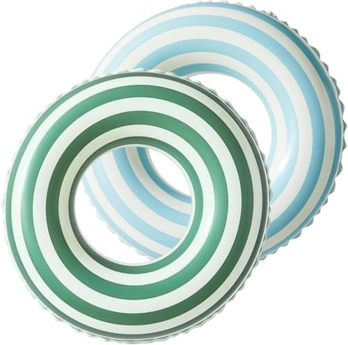 Anneau de Natation Gonflable Adulte, Anneau de Natation Bouée, Anneau de Natation Adulte, Décoration pour Fête de Piscine Plage Partie Jeux Vacances (Vert + Bleu)