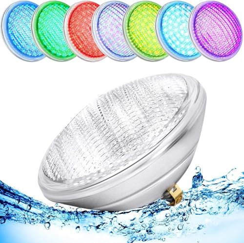 AHJ PAR56 Poolbeleuchtung Unterwasser, 48W LED Poolleuchten RGB, Poolscheinwerfer Led Lampe IP68 Wasserdicht, Pool LED Licht mit Fernbedienung, Schwimmbadleuchten Poolscheinwerfer 12V AC/DC