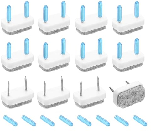 QUARKZMAN 12 Stück Nagel-auf Filz Möbelgleiter (18mm Weiß) | Rechteckige Filz Pads Möbelschieber Bodenschoner für Holzmöbel Tisch Sofa Stuhlbein