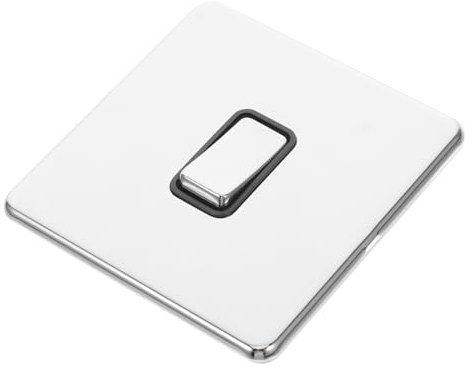 HOLIDYOYO Schalter Aus Gebürstetem Stahl Flacher Kippschalter Mittelstufen-panel Glatter Metall-lichtschalter Schraubenloser Wand-designschalter Für Zeitgenössische Räume