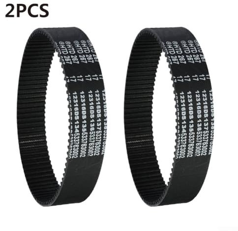 Lot de 2 courroies en caoutchouc compatibles avec Bosch GHO3682C et GHO2082, 267 x 17 mm