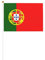 Lot de 6 et 12 mini drapeaux du Portugal sur bâtons - Durable - 14 x 21 cm - Pour cour, jardin et décoration extérieure