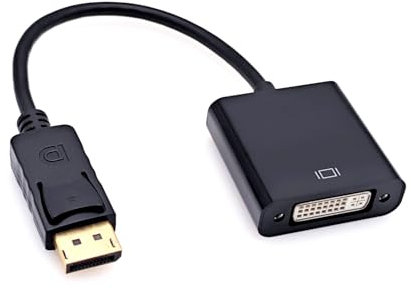 JZK DisplayPort auf DVI Adapter, vergoldeter DP Stecker auf DVI Buchse, Konverteranschluss für Monitor, Projektor, Computer, für Lenovo, für Dell, für HP