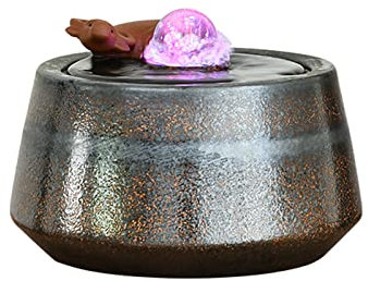 Fontanella da Interni Fontana da tavolo con scultura di mucca Fontane d'acqua for il relax interno Fontana a cascata Feng Shui for la decorazione dell'ufficio del soggiorno di casa Fontana da Tavolo