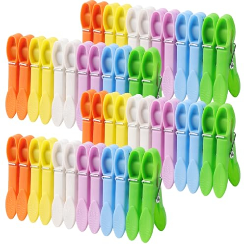 48 Stück Wäscheklammern,Bunte Kunststoff Wäscheklammern Ohne Abdruck,Windfest Wäscheklammer Klammern Kluppen,Starke Grip Clothes Pegs für Wäscheleine,Kleidung,Socken, Kleiderbügel