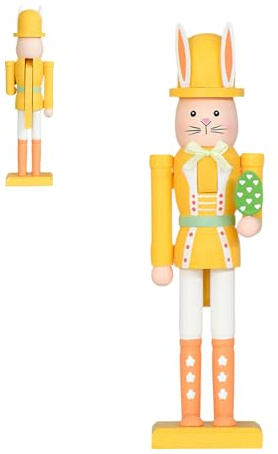 Zegaqae Easter Bunny Nutcracker | 12 Inch Easter Rabbits Nutcracker Figures | Wooden Nutcrackers Soldier Decorations | For Tabletop Holiday Mantel Fireplace Stair Outdoor Porch