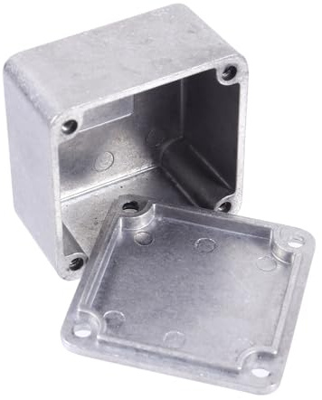 SKISUNO Aluminium Druckguss Gehäuse für Gitarrenpedale mit Glatter Oberfläche und Scharfe Kanten Silbernes Metallgehäuse für Selbstgemacht Gitarreneffektpedal Projekte