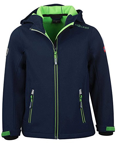 Trollkids Kids Trollfjord Jacket 176, Navy/Green
