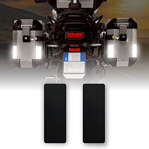 4R Quattroerre.it 5761 Adhesivos Reflectantes para Maletas Bolsas Moto, Negro, 10 x 4 cm, Set de 2 Piezas