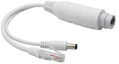 ANVISION 12V Waterproof PoE Splitter, IEEE 802.3af Compliant, for IP Camera AP Voip Phone and more, White