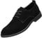 rismart Hombre Ante Oxford Semi Casual Zapatos de Cordones para Boda Trabajo Negocios(Negro,42 EU)