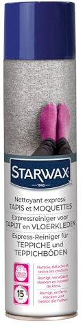 STARWAX – Expressreiniger für Teppiche und Teppichböden aus natürlichen/synthetischen Fasern und Seegras – Reinigt und frischt auf – Ohne Reiben – Express-Formel – – 600 ml