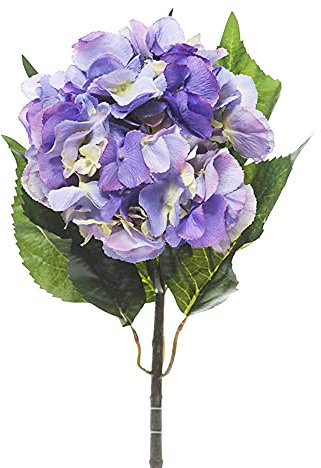 FloristryWarehouse Vástago de hortensias artificiales gigantes, 60 cm, color azul lavanda