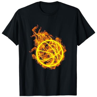 Feuer Basketball Ball Flammende Basketball Spieler T-Shirt