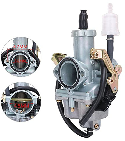 JFG RACING Carburatore Moto,Carburatore 30mm PZ30 per Pit Bike Dirt Bike Go Kart ATV Quad Motociclette con Motore CG a 4 Tempi 200cc 250cc