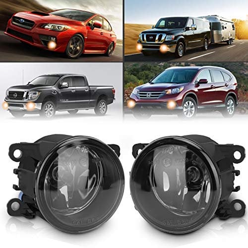 TangMiGe Lot de 2 phares antibrouillard compatibles avec Citroën Dacia Duster Fiat Sedici Ford Jaguar Note Opel Agila Peugeot Porsche Renault Suzuki (2 pièces, noir)
