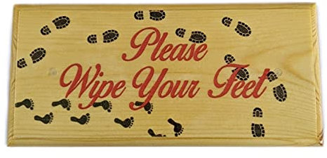 Please Wipe Your Feet Sign, Wipe Feet Plaque For Entrance Hall