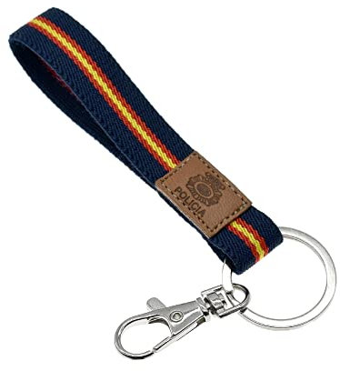 BDM Schlüsselanhänger der spanischen Nationalpolizei für Männer und Frauen, spanische Flagge, Geschenkzubehör für die Polizei.