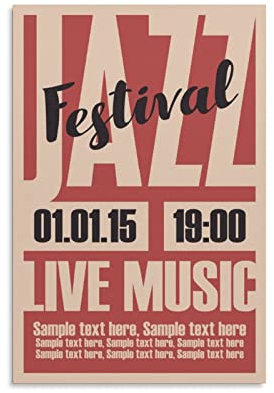 Wandkunst-Poster für ein Jazz-Festival, Live-Musik, Leinwand-Poster, Gemälde für Wohnzimmer, Schlafzimmer, Dekoration, 20 x 30 cm