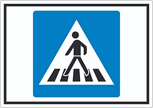 Fußgängerüberweg Symbol Aufkleber A9 (37x52mm)