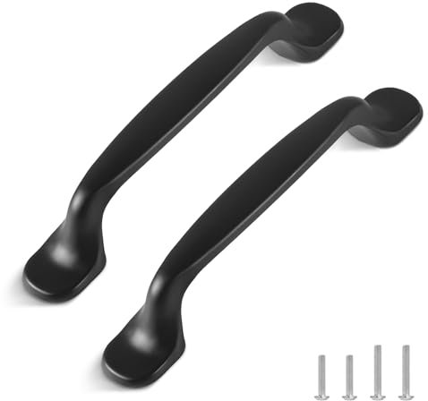 TsunNee 12PCS Modern Cabinet Handles, Concise Drawer Handles, Cupboard Door Handles, Bow Pulls, Furniture Door Pull Handles for Kitchen Bedroom, 96mm 3.78 Inches Hole Distance, Black