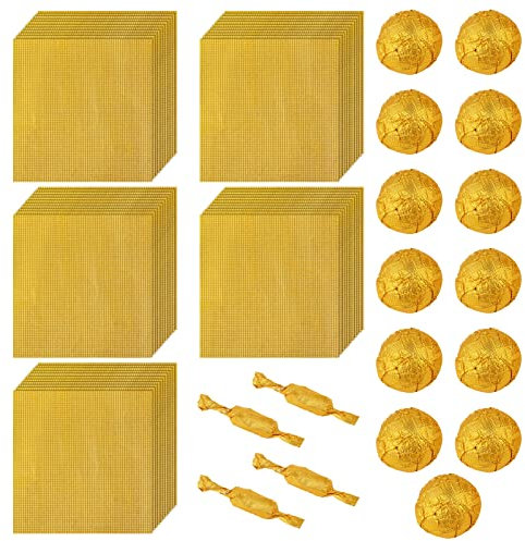 300 Stück Gold Alufolie Papier Wrapper für Süßigkeiten 8 x 8 cm Goldene Aluminiumfolie Schokolade Verpackungen, Quadratisch Goldfolie Bonbonpapier für DIY Selbstgemachte Süßigkeiten Schokolade